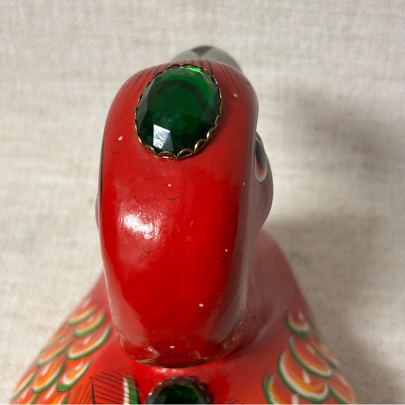 Vintage Tonala Mexican Pottery Clay Duck Folk Art Hand Painted Mexico Signed - Picture 8 of 12